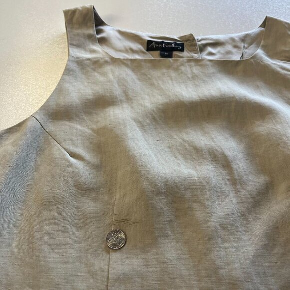 Ann Freedberg Mona Blouse Size MED Linen Silk Blend Sleeveless Shell Tank - Picture 4 of 6